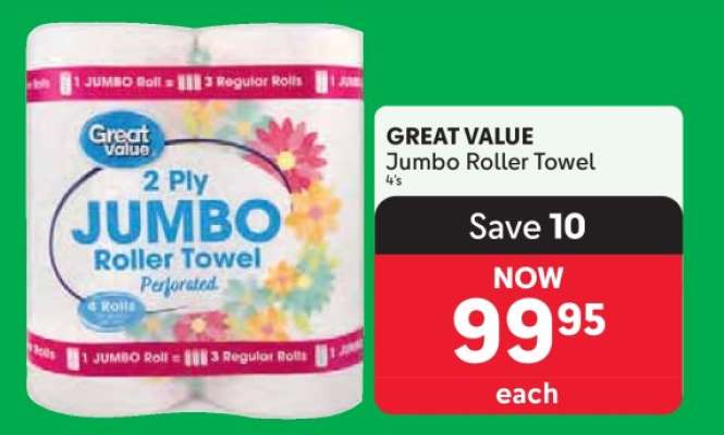 GREAT VALUE Jumbo Roller Towel