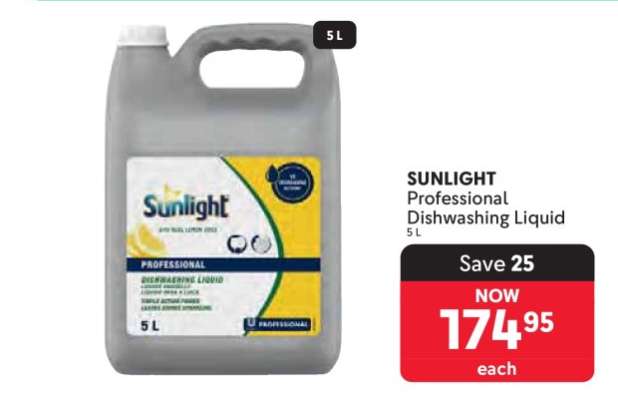 SUNLIGHT Professional Dishwashing Liquid 5L