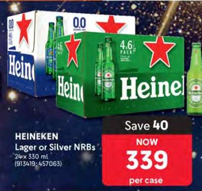 Heineken Lager or Silver NRBs