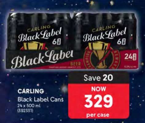 CARLING Black Label Cans