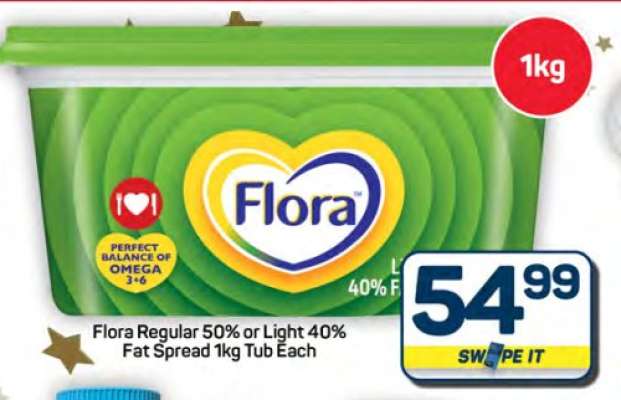 Flora Regular 50% or Light 40% Fat Spread