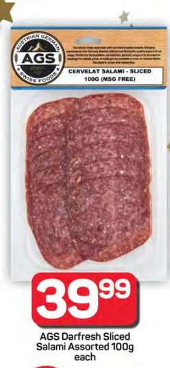 AGS Darfresh Sliced Salami Assorted 100g