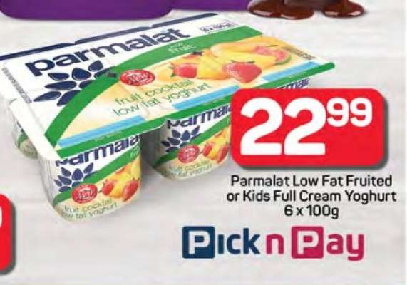 Parmalat Low Fat Fruited or Kids Full Cream Yoghurt