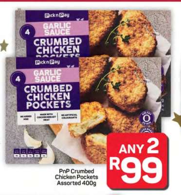 PnP Crumbed Chicken Pockets Assorted 400g
