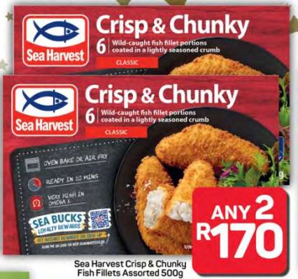 Sea Harvest Crisp & Chunky Fish Fillets Assorted 500g