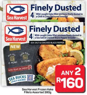 Sea Harvest Frozen Hake Fillets Assorted 380g