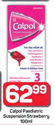 Calpol Paediatric Suspension Strawberry 100ml