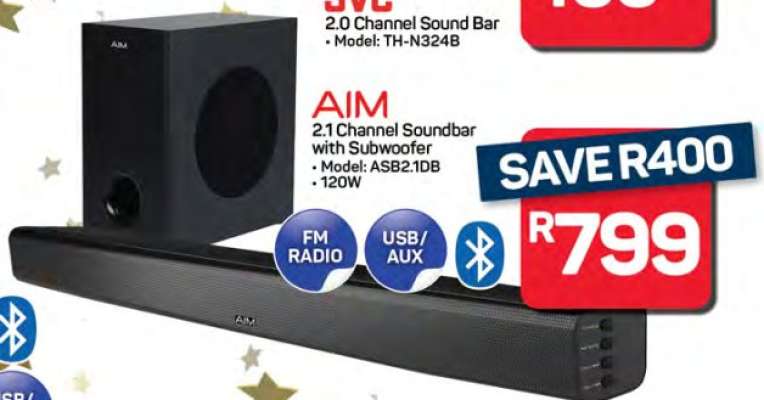 AIM 2.1 Channel Soundbar with Subwoofer