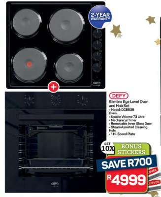 DEFY Slimline Eye Level Oven and Hob Set