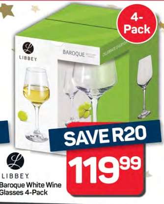 Libbey Baroque White Wine Glasses 4-Pack