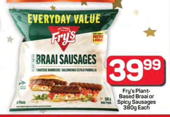 Fry's Plant-Based Braai or Spicy Sausages