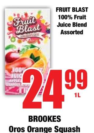 FRUIT BLAST 100% Fruit Juice Blend Assorted