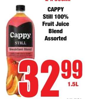 CAPPY Still 100% Fruit Juice Blend Assorted