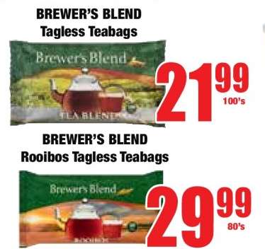 BREWER'S BLEND Tagless Teabags