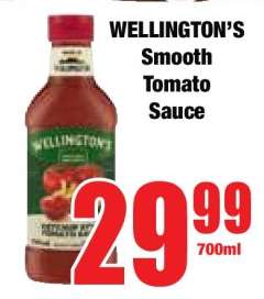 WELLINGTON'S Smooth Tomato Sauce
