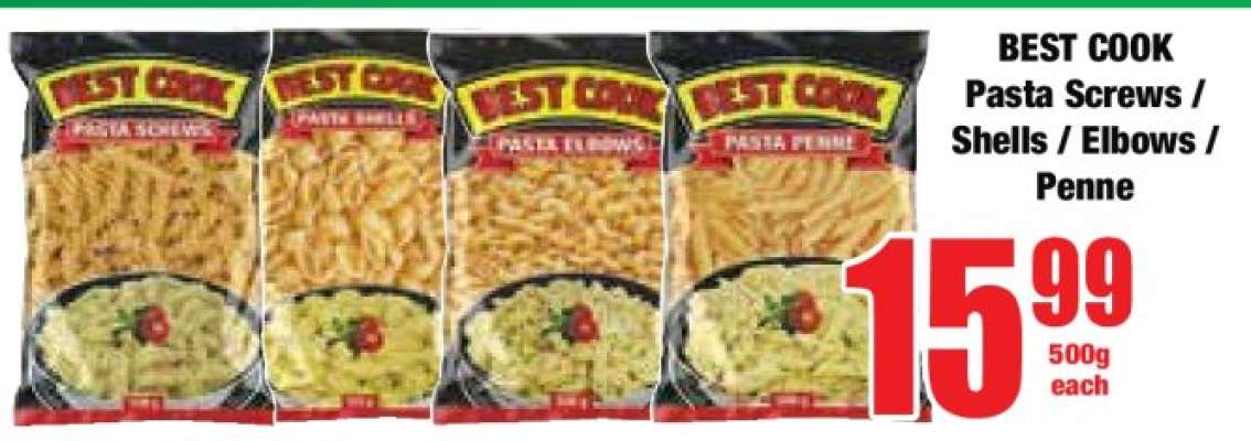 BEST COOK Pasta Screws / Shells / Elbows / Penne
