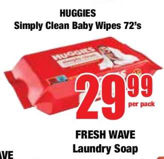 HUGGIES Simply Clean Baby Wipes 72's