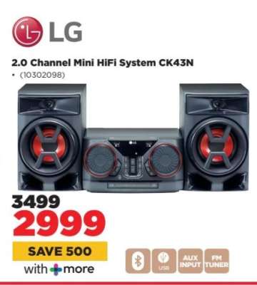 LG 2.0 Channel Mini HiFi System CK43N