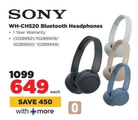 Sony WH-CH520 Bluetooth Headphones
