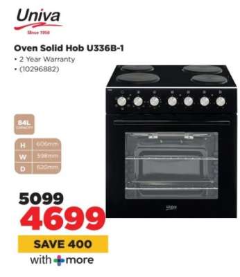 Univa Oven Solid Hob U336B-1