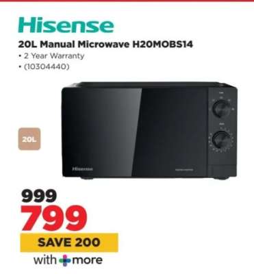 Hisense 20L Manual Microwave H20MOBS14