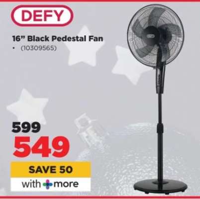 DEFY 16" Black Pedestal Fan