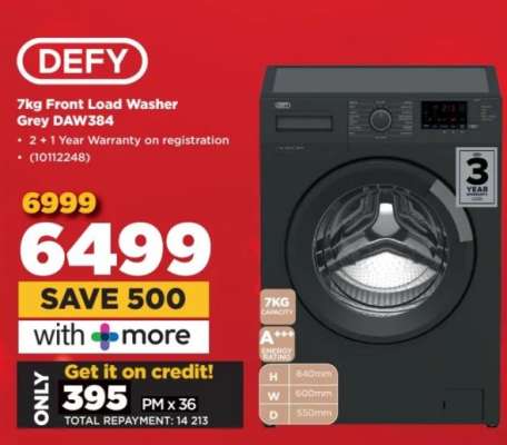 DEFY 7kg Front Load Washer Grey DAW384