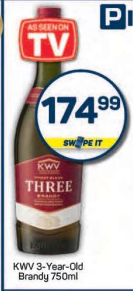 KWV 3-Year Old Brandy 750ml