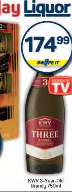 KWV 3-Year Old Brandy 750ml