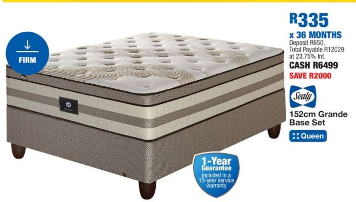 Sealy 152cm Grande Base Set