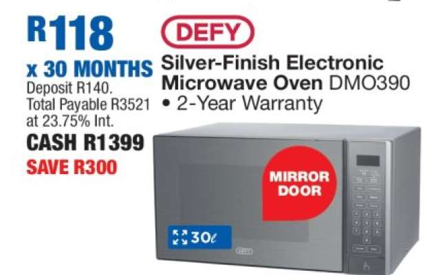 Defy Silver-Finish Electronic Microwave Oven DMO390