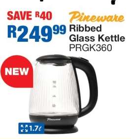 Pineware Ribbed Glass Kettle PRGK360