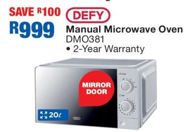 DEFY Manual Microwave Oven DMO381