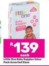Little One Baby Nappies Value Pack Assorted Sizes