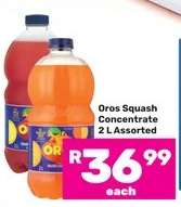 Oros Squash Concentrate 2 L Assorted