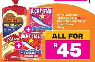 Lucky Star Pilchards & Albany Bread Combo