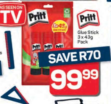 Pritt Glue Stick 3 x 43g Pack