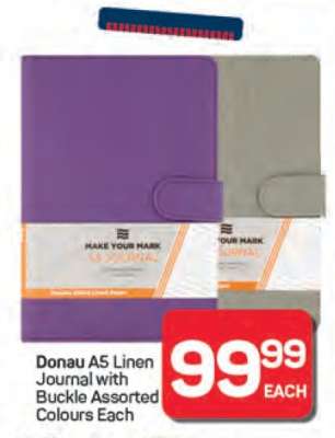Donau A5 Linen Journal with Buckle Assorted Colours Each