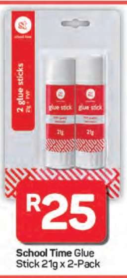 School Time Glue Stick 21g x 2-Pack