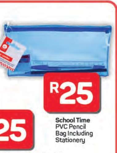 School Time PVC Pencil Bag Including Stationery