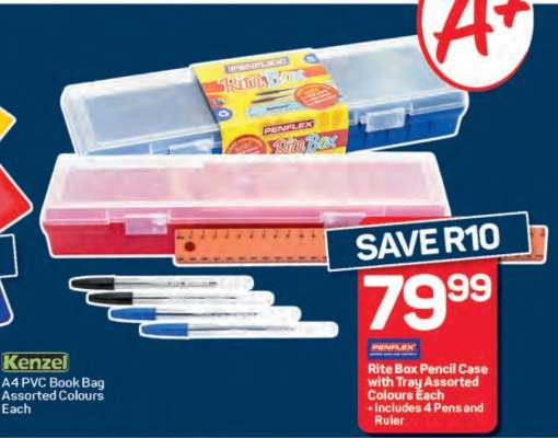 Rite Box Pencil Case with Tray Assorted Colours Each