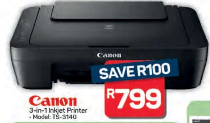 Canon 3-in-1 Inkjet Printer - Model: TS-3140