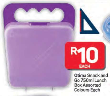 Otima Snack and Go 750ml Lunch Box Assorted Colours Each
