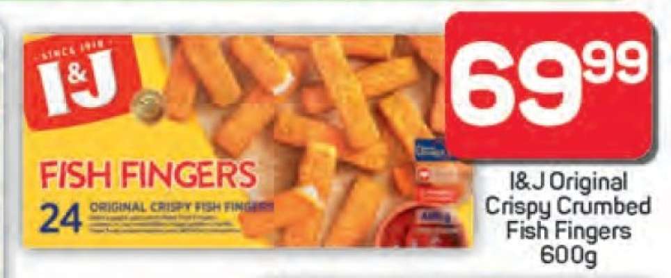 I&J Original Crispy Crumbed Fish Fingers 600g