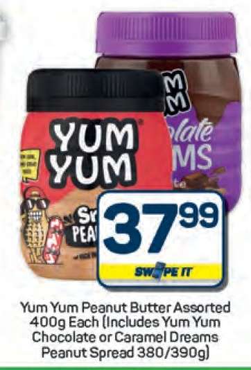 Yum Yum Peanut Butter Assorted-400g Each