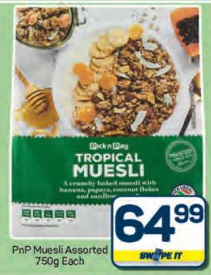 PnP Muesli Assorted 750g Each