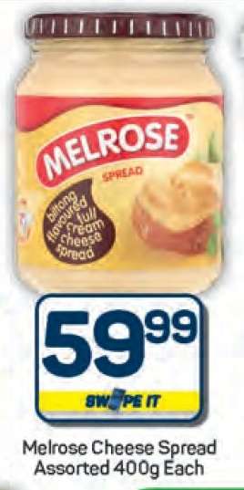 Melrose Cheese Spread Assorted-400g Each