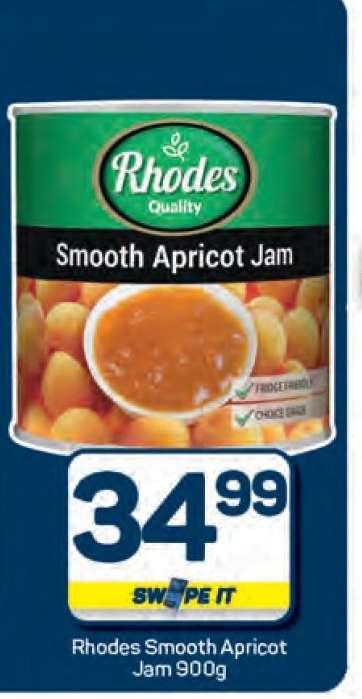 Rhodes Smooth Apricot Jam-900g