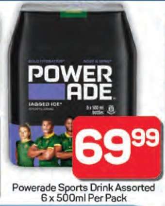 Powerade Sports Drink Assorted 6 x 500ml Per Pack