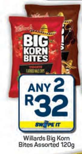 Willards Big Korn Bites Assorted 120g